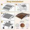 image:imageGoplus Awnings for Doors 40 x 40 Window Awning with Rain Snow Sunlight UV Protection UPF 50Hollow Sheet Outdoor Overhead Awning Canopy Exterior Polycarbonate Awnings for Patio Porch DeckTawny