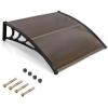 image:imageGoplus Awnings for Doors 40 x 40 Window Awning with Rain Snow Sunlight UV Protection UPF 50Hollow Sheet Outdoor Overhead Awning Canopy Exterior Polycarbonate Awnings for Patio Porch DeckCoffee