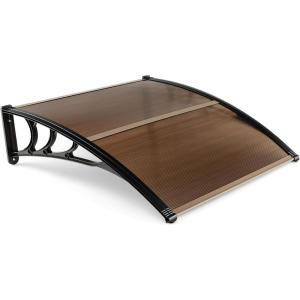 image:imageGoplus Awnings for Doors 40 x 40 Window Awning with Rain Snow Sunlight UV Protection UPF 50Hollow Sheet Outdoor Overhead Awning Canopy Exterior Polycarbonate Awnings for Patio Porch DeckTawny
