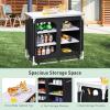 image:imageGoplus Camping Table with Storage Aluminum Portable Camp Kitchen Cabinet Table with Carrying Bag Lightweight Outdoor Cooking Table for Picnic Tailgating Beach BBQ Party RV Black
