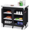 image:imageGoplus Camping Table with Storage Aluminum Portable Camp Kitchen Cabinet Table with Carrying Bag Lightweight Outdoor Cooking Table for Picnic Tailgating Beach BBQ Party RV Black