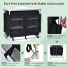image:imageGoplus Camping Table with Storage Aluminum Portable Camp Kitchen Cabinet Table with Carrying Bag Lightweight Outdoor Cooking Table for Picnic Tailgating Beach BBQ Party RV Black
