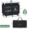 image:imageGoplus Camping Table with Storage Aluminum Portable Camp Kitchen Cabinet Table with Carrying Bag Lightweight Outdoor Cooking Table for Picnic Tailgating Beach BBQ Party RV Black