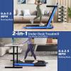 image:imageGoplus 2 in 1 Under Desk Treadmill 25HP Superfit Folding Treadmills for Home Office wSmart APP Remote Control LED Display Bluetooth Speaker Foldable Walking Jogging Machine Blue