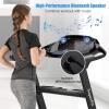 image:imageGoplus Folding Treadmill Compact Superfit Treadmill with APP Control Blue Tooth Speaker 12 Preset Programs LED Display and Device Holder Walking Running Machine for Home OfficeBlack
