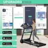 image:imageGoplus Folding Treadmill Compact Superfit Treadmill with APP Control Blue Tooth Speaker 12 Preset Programs LED Display and Device Holder Walking Running Machine for Home OfficeBlack