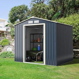 image:imageGoplus Outdoor Storage Shed 11 X 10 Metal Garden Shed with 4 Vents amp Double Sliding Door Utility Tool Shed Storage House for Backyard Patio Lawn7X6