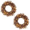 image:imageGoplus 24 Inch PreLit Christmas Wreath Battery Operated Lighted Artificial Winter Xmas Wreaths for Front Door with Pine Cones Red Berries 20 Warm White LED Lights Windows Wall Mantel DecorBrown
