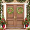 image:imageGoplus 24 Inch PreLit Christmas Wreath Battery Operated Lighted Artificial Winter Xmas Wreaths for Front Door with Pine Cones Red Berries 20 Warm White LED Lights Windows Wall Mantel DecorGreen