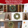 image:imageGoplus 24 Inch PreLit Christmas Wreath Battery Operated Lighted Artificial Winter Xmas Wreaths for Front Door with Pine Cones Red Berries 20 Warm White LED Lights Windows Wall Mantel DecorGreen With Red Berries
