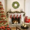 image:imageGoplus 24 Inch PreLit Christmas Wreath Battery Operated Lighted Artificial Winter Xmas Wreaths for Front Door with Pine Cones Red Berries 20 Warm White LED Lights Windows Wall Mantel DecorGreen