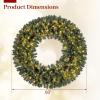 image:imageGoplus 60 Inch Large PreLit Christmas Wreath Lighted Artificial Winter Xmas Wreaths for Front Door with 200 LED Warm White Lights 680 PVC Branch Tips 24 Pine Cones for Windows Wall Mantel DecorGreen