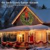 image:imageGoplus 60 Inch Large PreLit Christmas Wreath Lighted Artificial Winter Xmas Wreaths for Front Door with 200 LED Warm White Lights 680 PVC Branch Tips 24 Pine Cones for Windows Wall Mantel DecorGreen