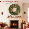 image:imageGoplus 60 Inch Large PreLit Christmas Wreath Lighted Artificial Winter Xmas Wreaths for Front Door with 200 LED Warm White Lights 680 PVC Branch Tips 24 Pine Cones for Windows Wall Mantel DecorGreen