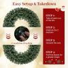 image:imageGoplus 60 Inch Large PreLit Christmas Wreath Lighted Artificial Winter Xmas Wreaths for Front Door with 200 LED Warm White Lights 680 PVC Branch Tips 24 Pine Cones for Windows Wall Mantel DecorGreen