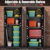 image:imageGoplus Garage Cabinets and Storage System 6Piece Garage Organization Cabinets Set with Rubber Wood Worktop Pegboard 2 Rolling Chests Lockers Tool Storage Chest for Workshop 815 x 185 x 76