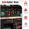 image:imageGoplus Garage Cabinets and Storage System 6Piece Garage Organization Cabinets Set with Rubber Wood Worktop Pegboard 2 Rolling Chests Lockers Tool Storage Chest for Workshop 815 x 185 x 76