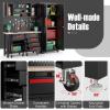 image:imageGoplus Garage Cabinets and Storage System 6Piece Garage Organization Cabinets Set with Rubber Wood Worktop Pegboard 2 Rolling Chests Lockers Tool Storage Chest for Workshop 815 x 185 x 76