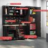 image:imageGoplus Garage Cabinets and Storage System 6Piece Garage Organization Cabinets Set with Rubber Wood Worktop Pegboard 2 Rolling Chests Lockers Tool Storage Chest for Workshop 815 x 185 x 76