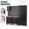 image:imageGoplus Garage Cabinets and Storage System 6Piece Garage Organization Cabinets Set with Rubber Wood Worktop Pegboard 2 Rolling Chests Lockers Tool Storage Chest for Workshop 815 x 185 x 76