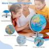 image:imageGoplus Illuminated Globes of The World with Stand 9 Rotating 3 in 1 World Globe wConstellation Stars LED Night Light Geography Globe for Office Decorative