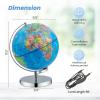 image:imageGoplus Illuminated Globes of The World with Stand 9 Rotating 3 in 1 World Globe wConstellation Stars LED Night Light Geography Globe for Office Decorative