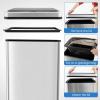 image:imageGoplus Stainless Steel Trash Can 13 Gallon Automatic Motion Sensor Garbage Can with Stayon Lid and Soft Closure Elevated Tall Waste Bin with Detachable Legs for Kitchen Office Silver