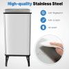 image:imageGoplus Stainless Steel Trash Can 13 Gallon Automatic Motion Sensor Garbage Can with Stayon Lid and Soft Closure Elevated Tall Waste Bin with Detachable Legs for Kitchen Office Silver