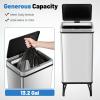 image:imageGoplus Stainless Steel Trash Can 13 Gallon Automatic Motion Sensor Garbage Can with Stayon Lid and Soft Closure Elevated Tall Waste Bin with Detachable Legs for Kitchen Office Silver