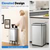 image:imageGoplus Stainless Steel Trash Can 13 Gallon Automatic Motion Sensor Garbage Can with Stayon Lid and Soft Closure Elevated Tall Waste Bin with Detachable Legs for Kitchen Office Silver