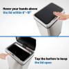 image:imageGoplus Stainless Steel Trash Can 13 Gallon Automatic Motion Sensor Garbage Can with Stayon Lid and Soft Closure Elevated Tall Waste Bin with Detachable Legs for Kitchen Office Silver