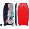 image:imageGoplus 413733 Lightweight Body Board for Beach Surf Board with EPS Core XPE Deck HDPE Slick Bottom Wrist Leash Bodyboard for Kids Adults SurfingBlackPinkBlue