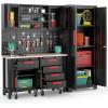 image:imageGoplus Garage Cabinets and Storage System 6Piece Garage Organization Cabinets Set with Rubber Wood Worktop Pegboard 2 Rolling Chests Lockers Tool Storage Chest for Workshop 815 x 185 x 76
