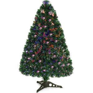 image:imageGoplus 3FT PreLit Fiber Optic Artificial Christmas Tree with Multicolor Led Lights and Snowflakes 3 FTMulticolored