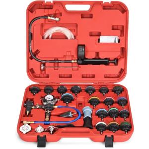 image:imageGoplus 28Piece Universal Radiator Pressure Tester Vacuum Type Cooling System Tool Kit wCarrying Case Red Case