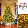 image:imageGoplus 65ft PreLit Snow Flocked Christmas Tree Artificial Snowy Xmas Full Tree with 450 LED Lights 673 Branch Tip Foldable Metal Stand for Indoor Home Office Decor
