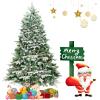 image:imageGoplus 65ft PreLit Snow Flocked Christmas Tree Artificial Snowy Xmas Full Tree with 450 LED Lights 673 Branch Tip Foldable Metal Stand for Indoor Home Office Decor