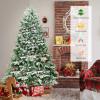 image:imageGoplus 65ft PreLit Snow Flocked Christmas Tree Artificial Snowy Xmas Full Tree with 450 LED Lights 673 Branch Tip Foldable Metal Stand for Indoor Home Office Decor