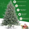 image:imageGoplus 6FT Artificial Christmas Tree Feel Real Unlit Hinged Xmas Spruce Tree w 892 Mixed PE amp PVC Branch Tips Metal Stand Wintry Indoor Decoration for Holiday Festival