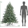 image:imageGoplus 6FT Artificial Christmas Tree Feel Real Unlit Hinged Xmas Spruce Tree w 892 Mixed PE amp PVC Branch Tips Metal Stand Wintry Indoor Decoration for Holiday Festival