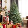 image:imageGoplus 6FT Artificial Christmas Tree Feel Real Unlit Hinged Xmas Spruce Tree w 892 Mixed PE amp PVC Branch Tips Metal Stand Wintry Indoor Decoration for Holiday Festival