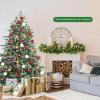 image:imageGoplus 6FT Artificial Christmas Tree Feel Real Unlit Hinged Xmas Spruce Tree w 892 Mixed PE amp PVC Branch Tips Metal Stand Wintry Indoor Decoration for Holiday Festival