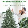 image:imageGoplus 6FT Artificial Christmas Tree Feel Real Unlit Hinged Xmas Spruce Tree w 892 Mixed PE amp PVC Branch Tips Metal Stand Wintry Indoor Decoration for Holiday Festival
