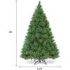 image:imageGoplus 6FT Prelit Christmas Tree Flowering Hinged Artificial Pine Full Tree with 260 Warm White LED Lights 484 Branch Tips 49 Pine Cones Metal Stand for Xmas Indoor Decor6ft
