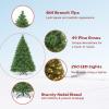 image:imageGoplus 6FT Prelit Christmas Tree Flowering Hinged Artificial Pine Full Tree with 260 Warm White LED Lights 484 Branch Tips 49 Pine Cones Metal Stand for Xmas Indoor Decor6ft