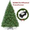 image:imageGoplus 6FT Prelit Christmas Tree Flowering Hinged Artificial Pine Full Tree with 260 Warm White LED Lights 484 Branch Tips 49 Pine Cones Metal Stand for Xmas Indoor Decor6ft
