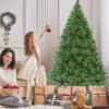 image:imageGoplus 6FT Prelit Christmas Tree Flowering Hinged Artificial Pine Full Tree with 260 Warm White LED Lights 484 Branch Tips 49 Pine Cones Metal Stand for Xmas Indoor Decor6ft