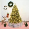 image:imageGoplus 6FT Prelit Christmas Tree Flowering Hinged Artificial Pine Full Tree with 260 Warm White LED Lights 484 Branch Tips 49 Pine Cones Metal Stand for Xmas Indoor Decor6ft