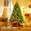 image:imageGoplus 6ft PreLit Artificial Christmas Tree Quick One Plug Hinged Xmas Pine Tree w 828 PVC Tips 350 LED Lights 8 Lighting Flash Modes Easy Assembly6 FT