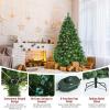image:imageGoplus 6ft PreLit Artificial Christmas Tree Quick One Plug Hinged Xmas Pine Tree w 828 PVC Tips 350 LED Lights 8 Lighting Flash Modes Easy Assembly6 FT